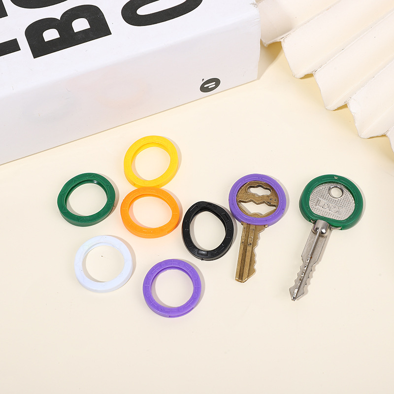 PVC key ring soft rubber key cover color environmental protection rubber key chain silicone cover key classification color identification