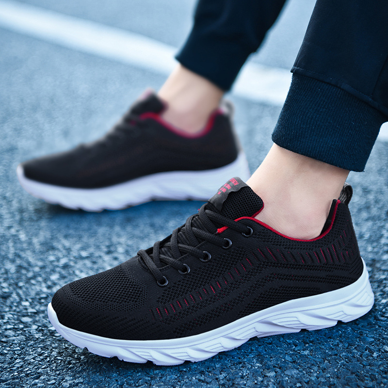 2022 shoes new sports leisure summer men's breathable hollow comfortable mesh fly woven running shoes travel men's shoes