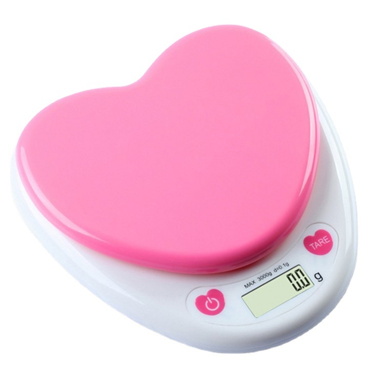 Heart-shaped kitchen baking scale kitchen electronic scale kitchen pink food scale electronic scale household weight scale