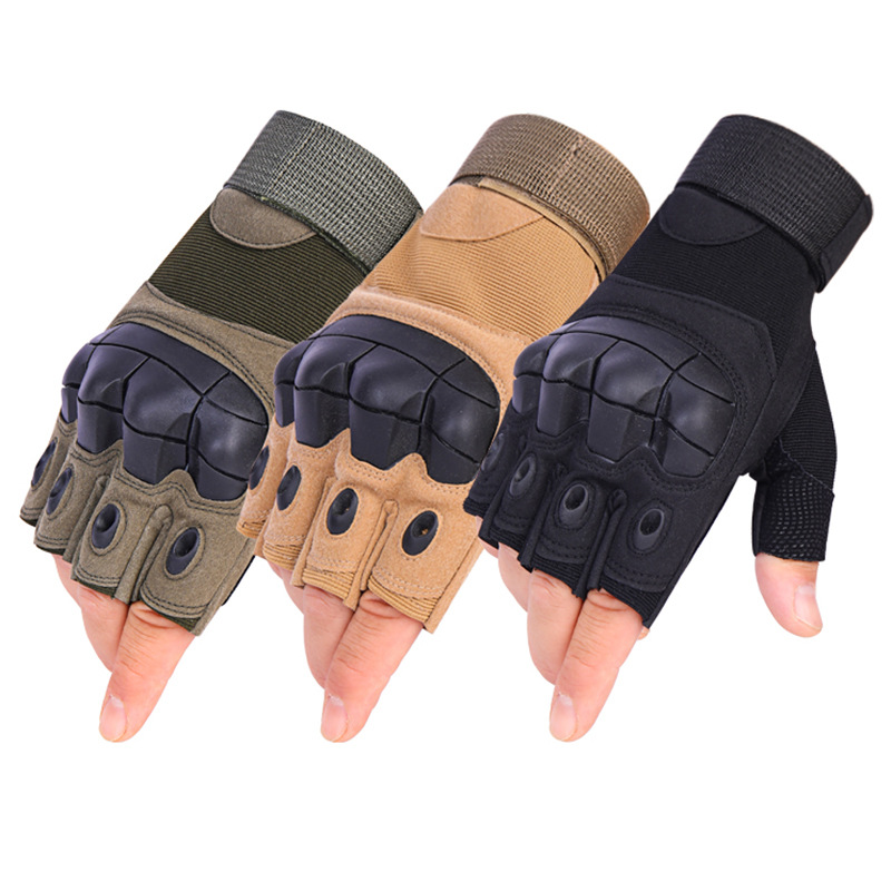 Half finger full finger gloves men's hard shell outdoor sports motorcycle riding gloves fitness training protective tactical gloves