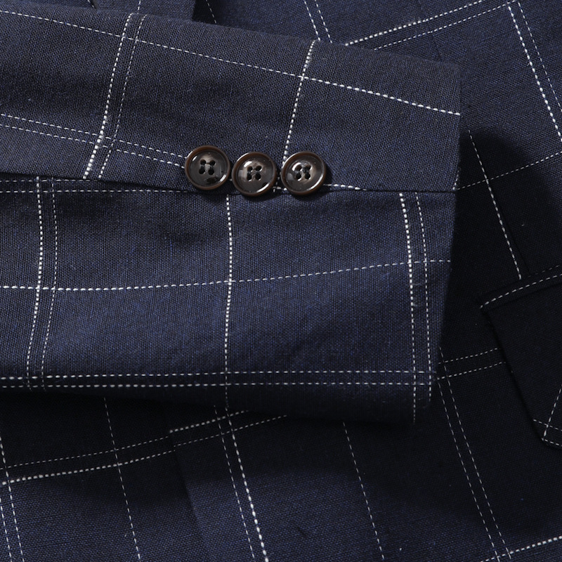 Cross-border 20242 new autumn and winter men's casual one button suit Korean slim plaid suit men's jacket