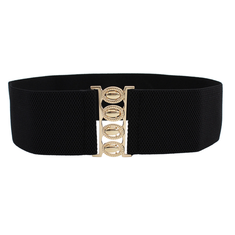 Women's four-season versatile elastic waist seal gold buckle dress fashion decoration elastic wide belt three sizes