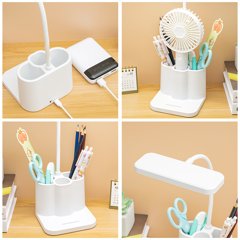 Multifunctional touch eye protection learning LED rechargeable plug-in bedside lamp college dormitory reading desk lamp