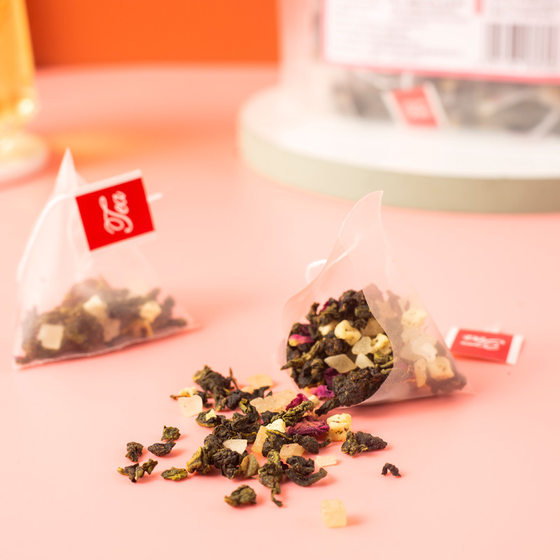 White peach oolong tea large package triangle tea Apple cold bubble seasoning tea bag milk tea shop 175g 50 packs