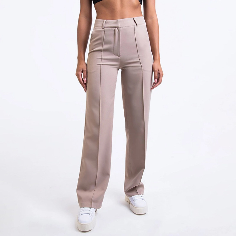 Commuter Business Casual Pants 2023 Spring New Solid Color Simple Fashion Straight Leg Wide Leg Pants Slim Fit Trousers