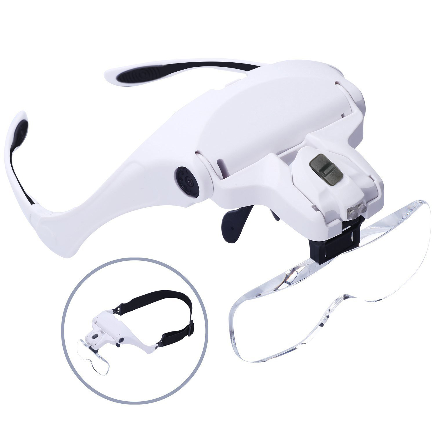 Tattoo embroidery, eyelash grafting, head-mounted spectacles with lighted magnifying glass, multi-set lens repair reading 9892B2