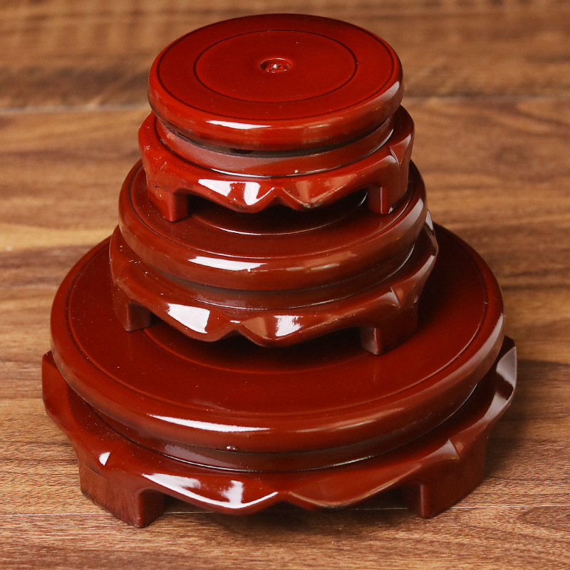 Factory direct supply wholesale round imitation wooden base flower pot fish tank vase decorative ornaments home accessories base