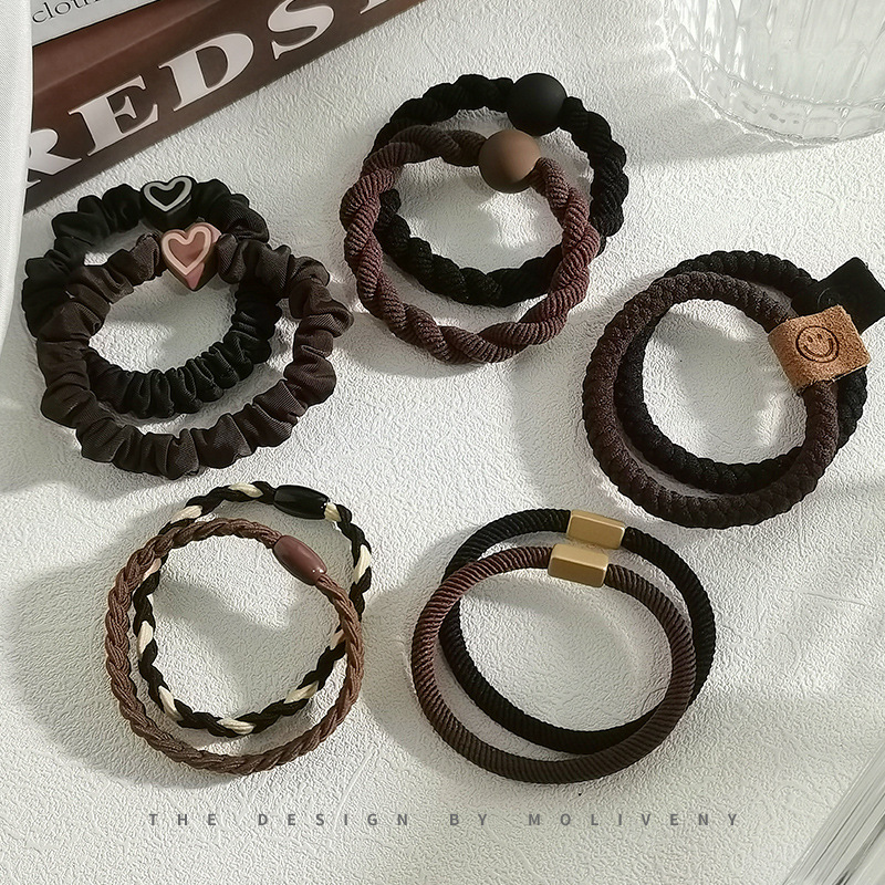 Head Rope Simple Durable Rubber Band Women's Hair Rope High Elastic Hair Band Hair Accessories Pontail Hair Ring Headwear