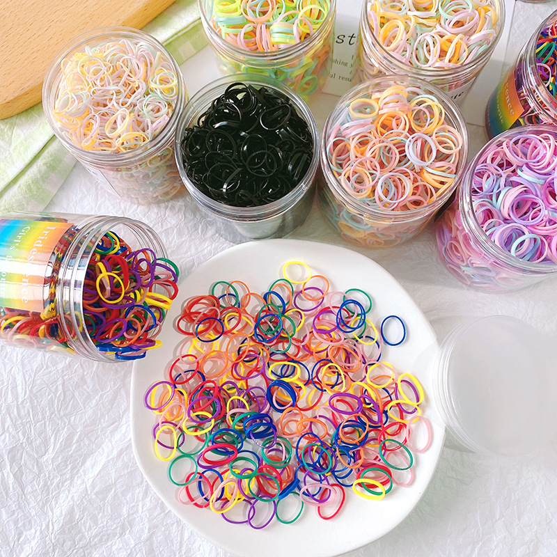 Children do not hurt hair rope rainbow color disposable rubber band Korean simple hair band hair rope baby hair band