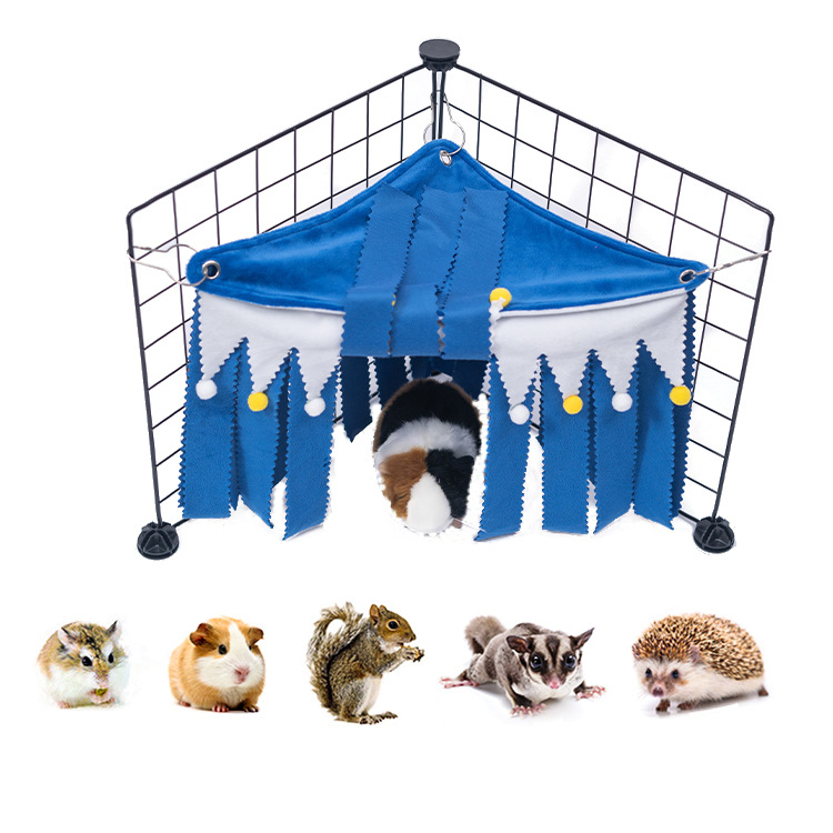Christmas Little Pet Corner Hidden House Hamster Dutch Pig Rabbit Tassel Triangle Corner House Hide Hammock Tent