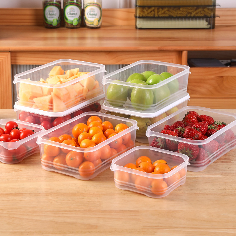 Refrigerator frozen meat box storage box food grade food classification grid fruit box non-flavor sealed fresh-keeping frozen box