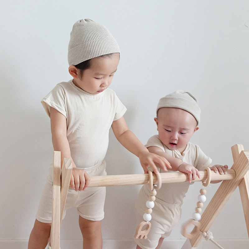 安可颂儿童套装夏季 韩版童装宝宝短袖T恤短裤棉家居服小孩衣服