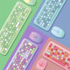 MOFii Skyscraper Hand 666 Wireless Keyboard Mouse Set Girls Cute Chocolate Unlimited Color Keyboard