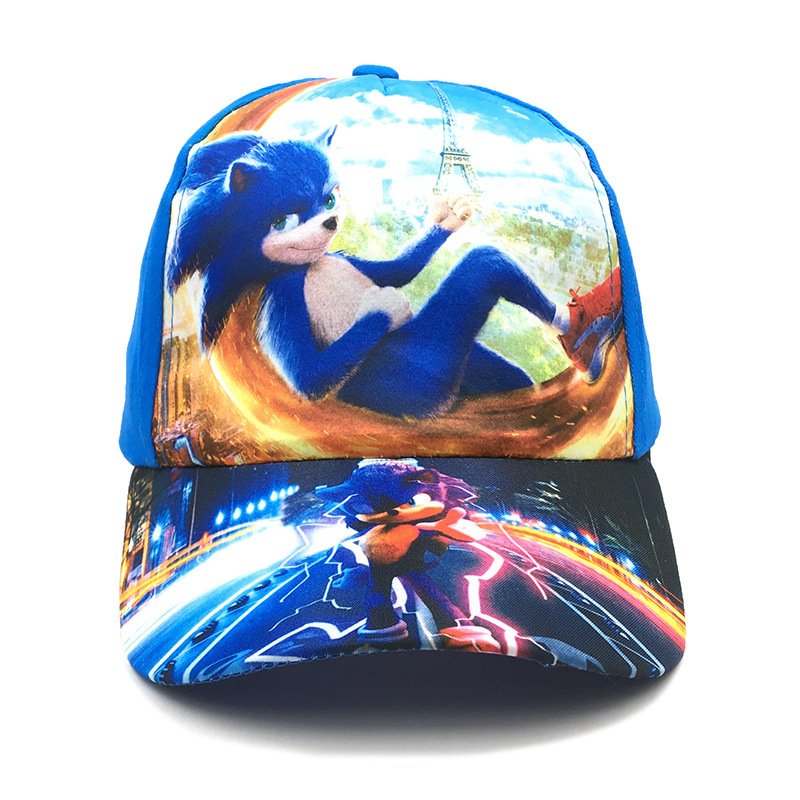 Cross-border popular Sonic Sonic Sonic boy cartoon character Children's hat men's and women's baseball cap peaked cap