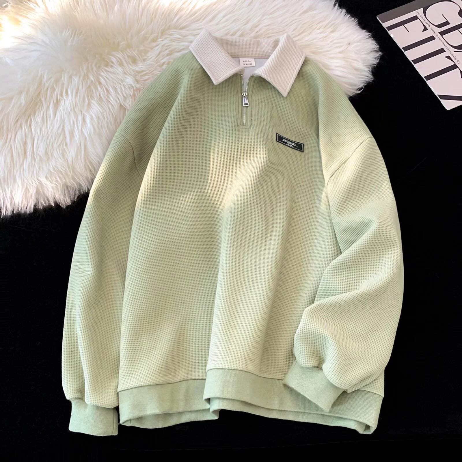 2024 New lapel long-sleeved T-shirt men's Spring and Autumn New Polo shirt leading spring bottoming shirt top fashion