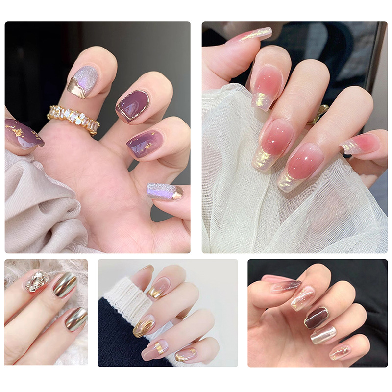 Nail Art Solid Magic Mirror Powder Nail Art Glitter Powder Laser Powder Super Flash Nail Powder Upgrade Solid Magic Mirror Powder Plate Combination