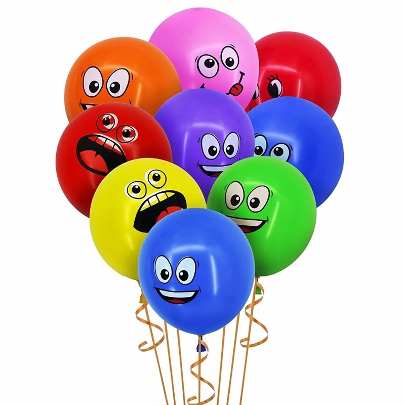 Yellow expression balloon thickened round expression bag balloon ground push 12 inch latex balloon children's toy manufacturers wholesale