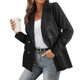 Amazon Independent Station Hot Selling European and American Women's Top 2022 Autumn and Winter New Jacket Solid Color Suit Button Jacket