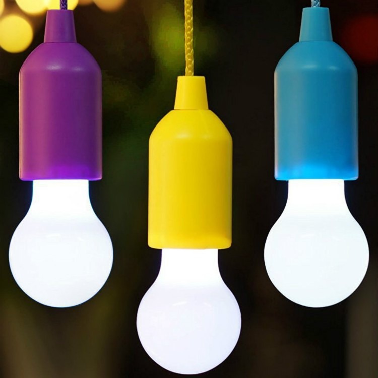 LED portable colorful drawstring lamp retro lighting tent camping camping cable bulb cable night light