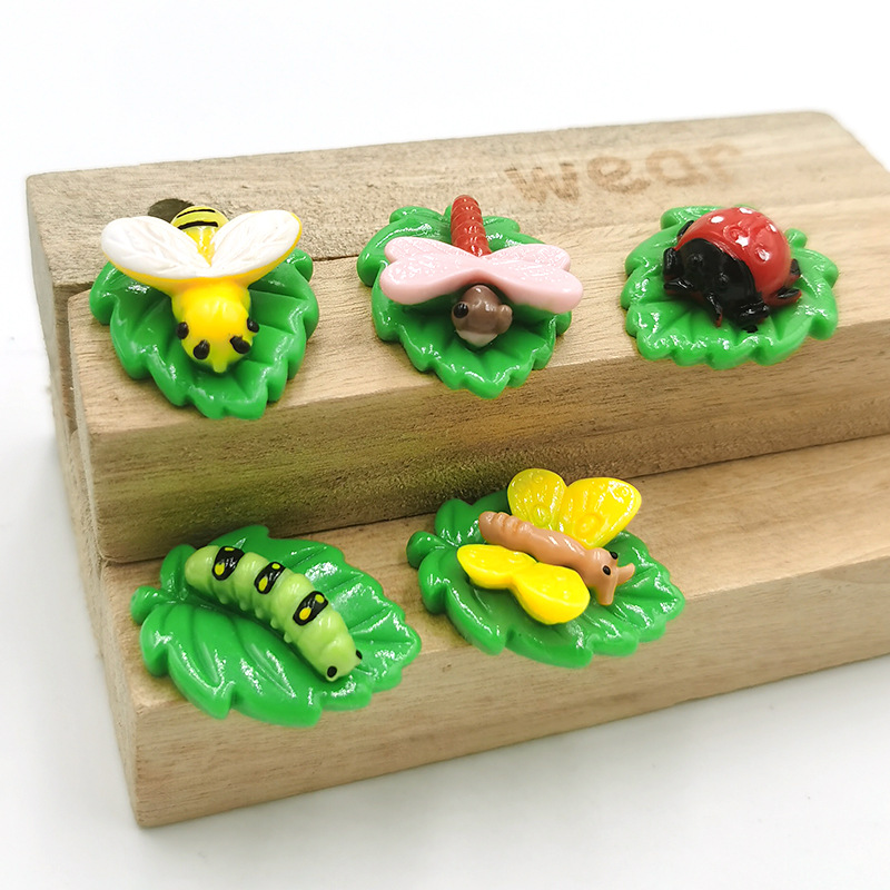 Leaf Animal Micro Landscape Ornaments Cartoon Three-Dimensional Small Animal Doll Mobile Phone Case Refrigerator Sticker Handmade DIY Accessories