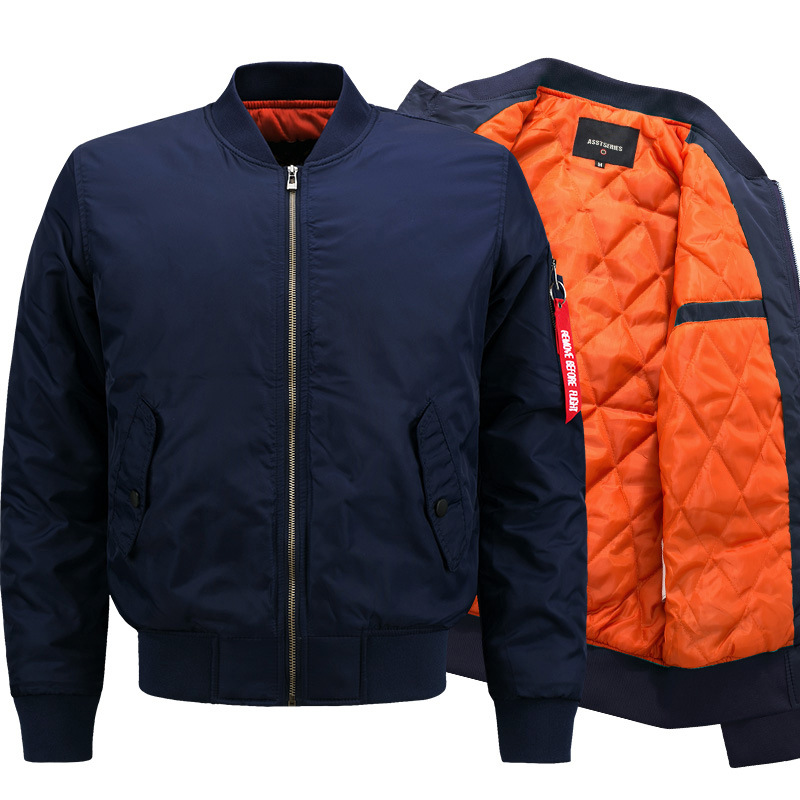 Autumn and Winter plus size men's sports trendy new stand collar cotton-padded jacket No. 1 MA01 pilot baseball shirt trendy clothing