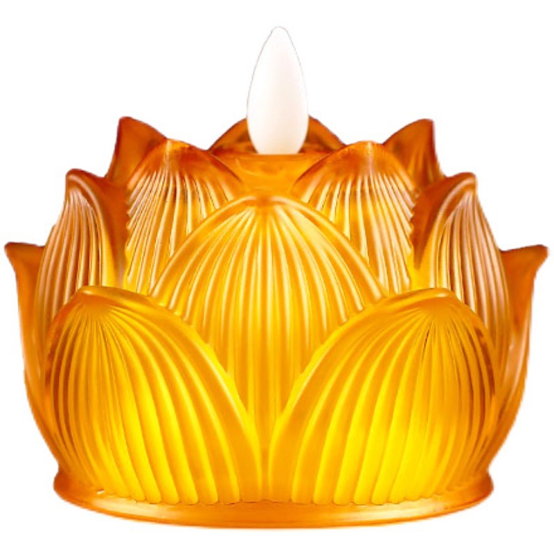 led Lotus Lamp Battery Lamp Electronic Candle Changming Lamp Home Lucky Candlestick Buddha Lamp Factory Outlet