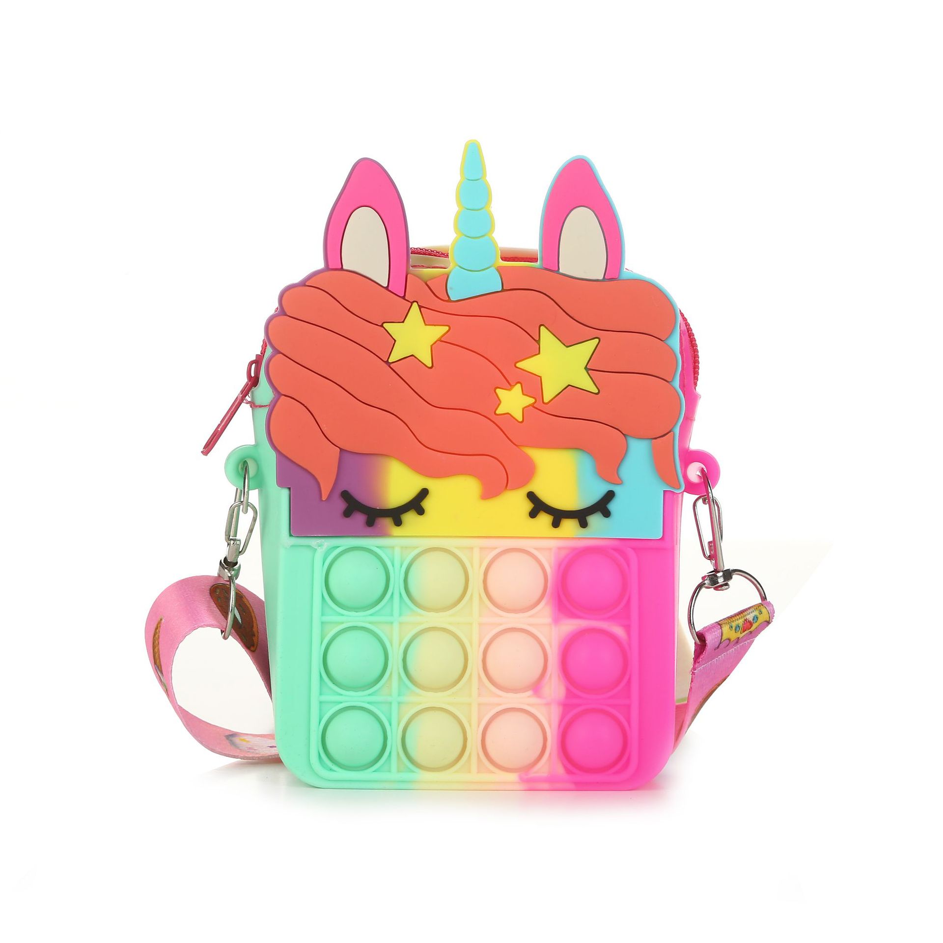 Cross-border Explosions Spot Children's Silicone Unicorn Bag Anti-rodent Pioneer Messenger Bag Decompression Student Coin Purse