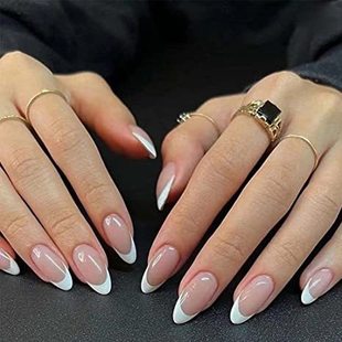 White French Almond Armor Simple Style Pure Wants to Wear Armor European and American ins Style Cross-border Foreign Trade Nails