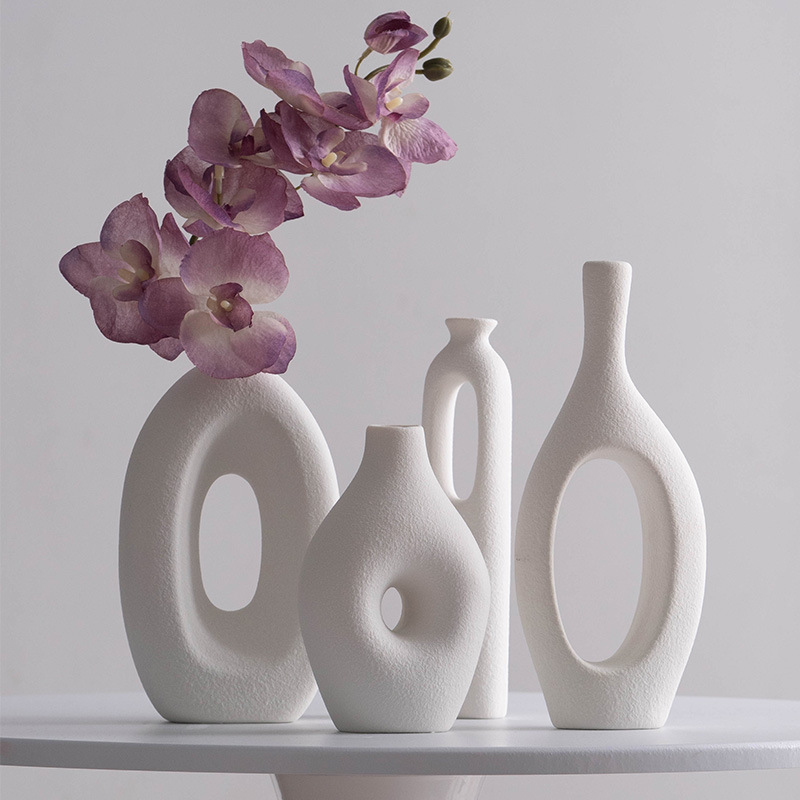 Sichuan Gatehouse Nordic White Creative Decor Dried Flower Vase Living Room Dining Table TV Stand Flower Arrangement Vase