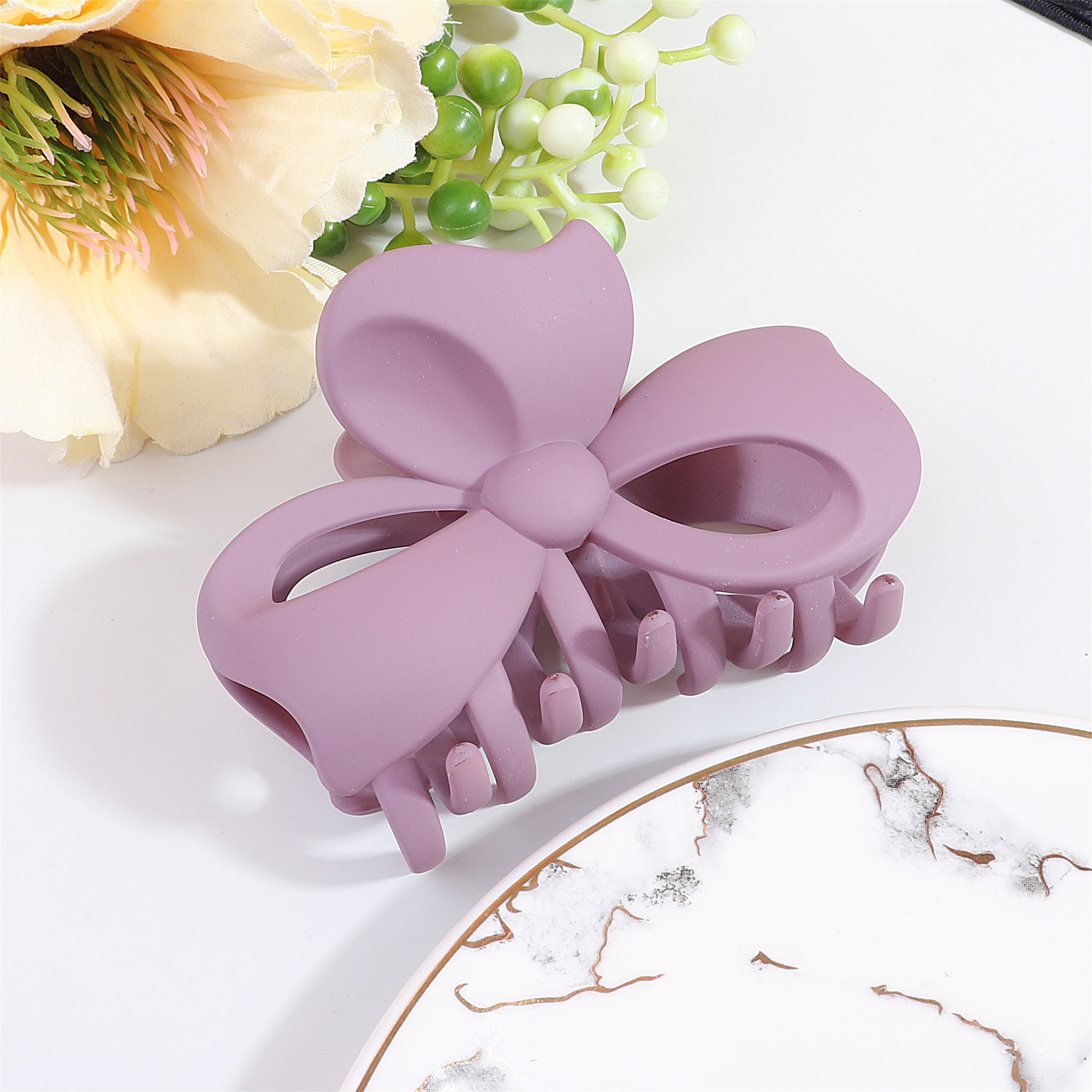 Grenzüberschreitende Haarspange für Damen mit Fliege, matt, schlicht, Haifisch-Clip hinten, Haarnadel, hochwertiges Haar-Accessoire_voghion.com