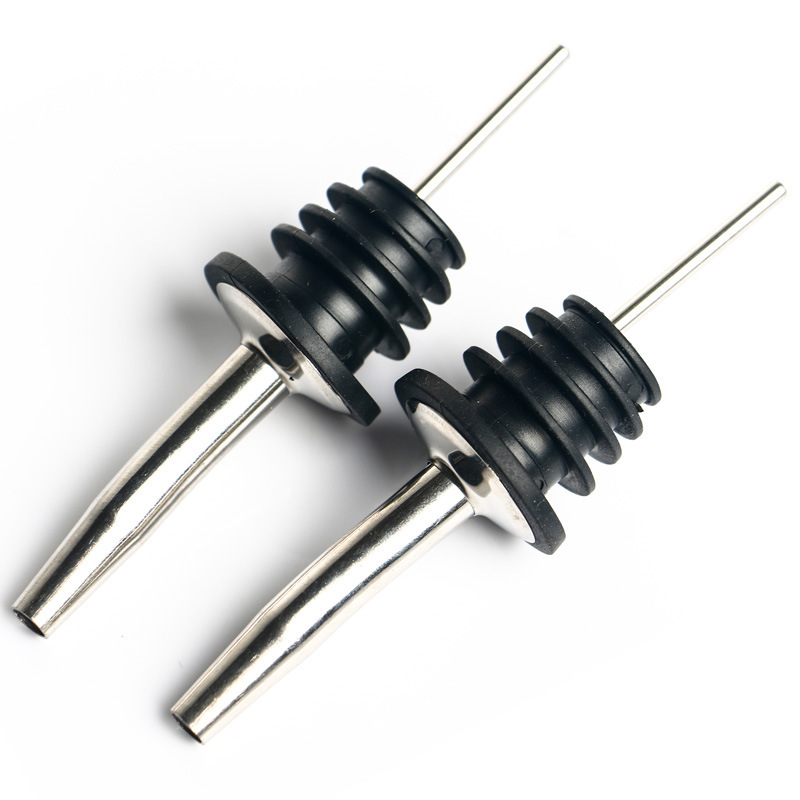 Stainless steel wine mouth with black wine stopper small black cap wine pourer with cap wine pourer wine stopper Shaker