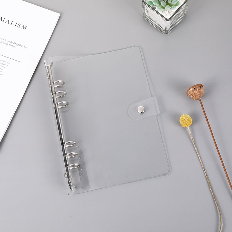 Ins-style transparent pvc loose-leaf book six-hole A7A6A5B5A4 loose-leaf shell metal binder hand ledger inner core