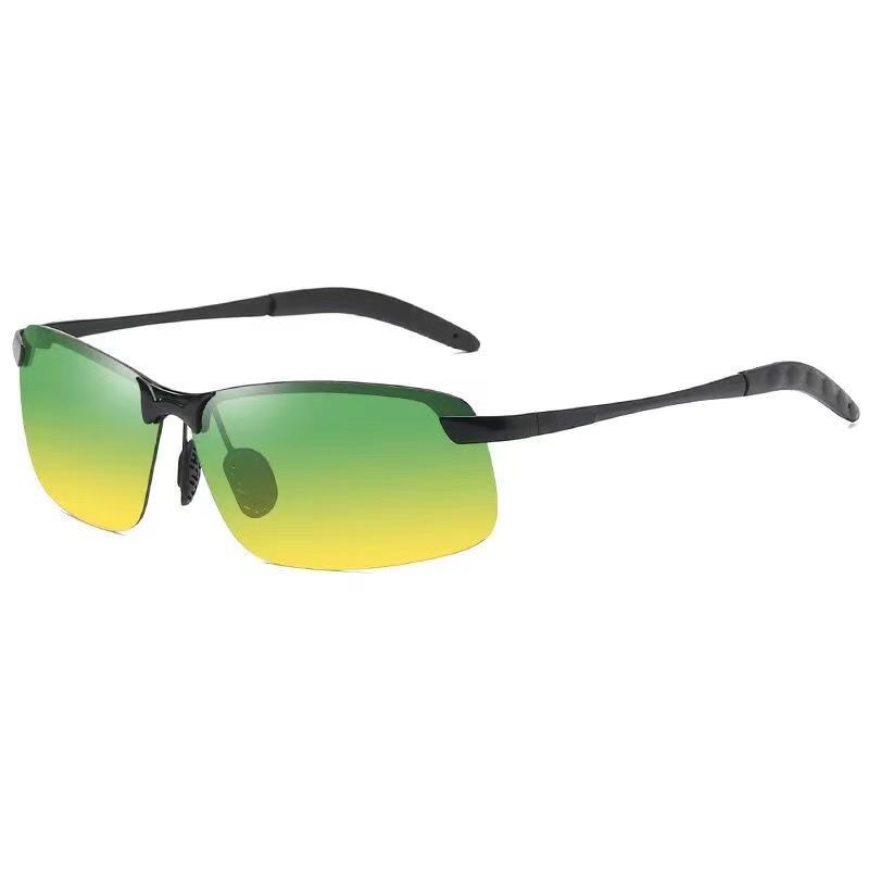 Black frame metal day and night yellow and green piece