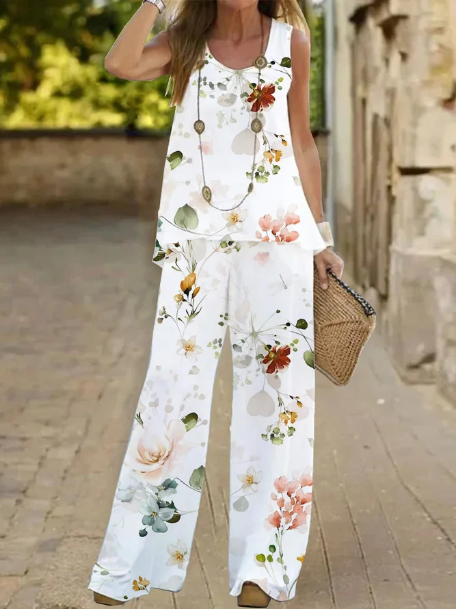 50 couleurs commerce extérieur transfrontalier vêtements pour femmes impression costume décontracté usine directe t-shirt sans manches pantalon costume deux pièces spot_voghion.com