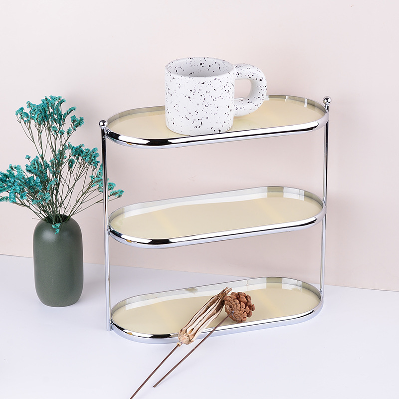 Student dormitory three-layer storage rack simple desktop washstand bathroom makeup skin care sundries two-layer storage rack