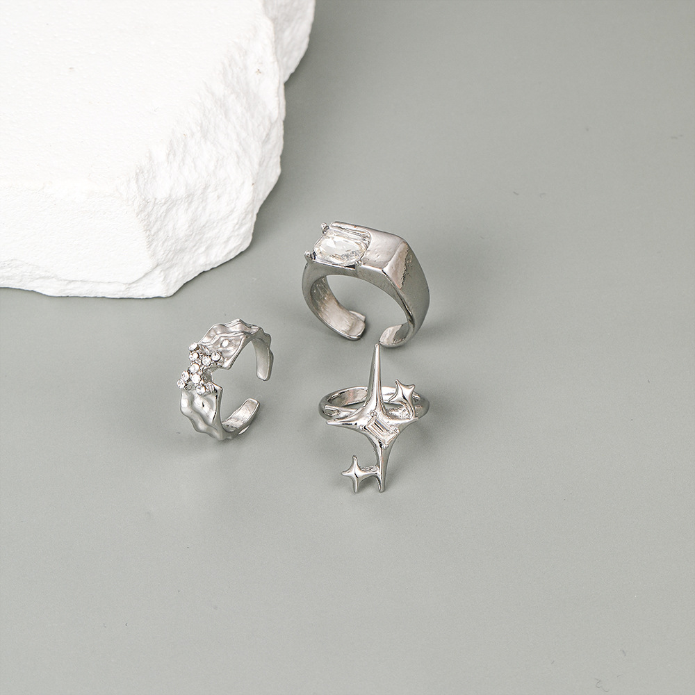 new diamond-embedded star mango hollow silver joint ring creative cold style personalized open index finger ring ins_voghion.com