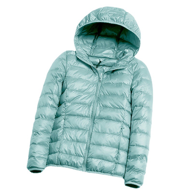 Wholesale price 2023 Winter new lightweight down jacket women's short ultra-light hooded coat ultra-thin lightweight fashion tide