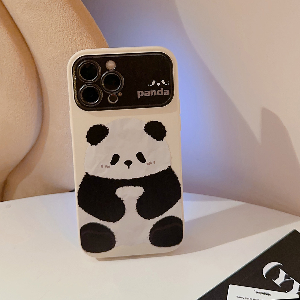 Black and white panda suitable for Apple 14promax mobile phone case iphone15 all-inclusive 11 fun 12 generation 13 Huawei