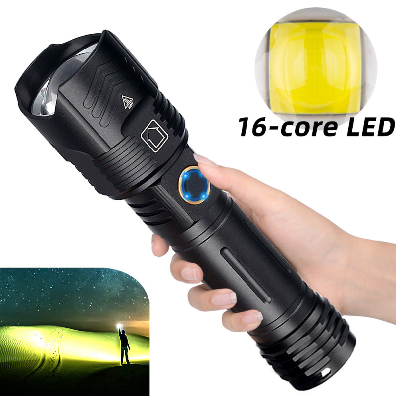 クロスボーダー新型p160 led懐中電灯USB-C充電大電力量表示伸縮焦点調整懐中電灯|undefined