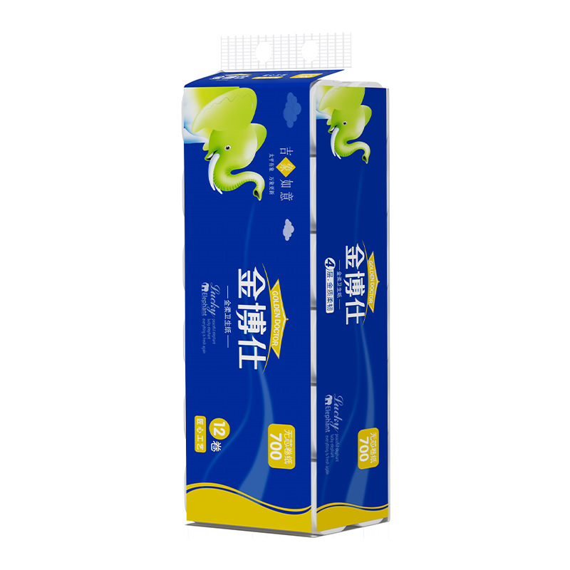 Four-layer thickened 12 rolls native wood pulp toilet paper household tissue toilet paper roll toilet paper hand towel