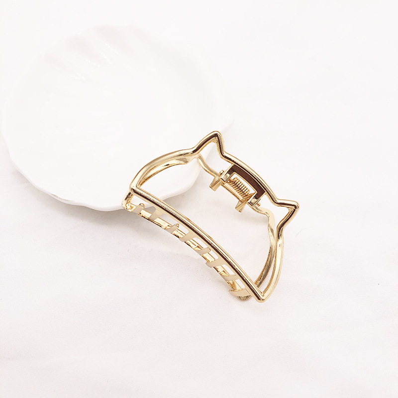 Metal Mesh Red Hairpin Hair Accessories Elegant Elegant Simple Hair Grab Back Head Clip Women's High Ponytail Clip Shark Clip_voghion.com