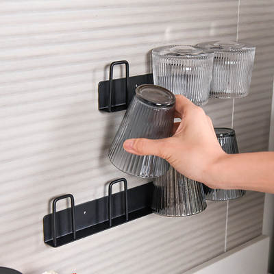 Cross-border Inverted Household Glass Shelf Storage Rack Wall Hanging Water Cup Storage Rack Punch-free Spot