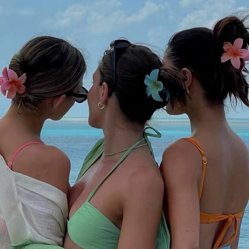 Egg Flower Grab Clip Advanced Gradient Flower Large Grab Clip Hair Accessories Super Fairy Head Disc Hair Headwear Shark Clip_voghion.com