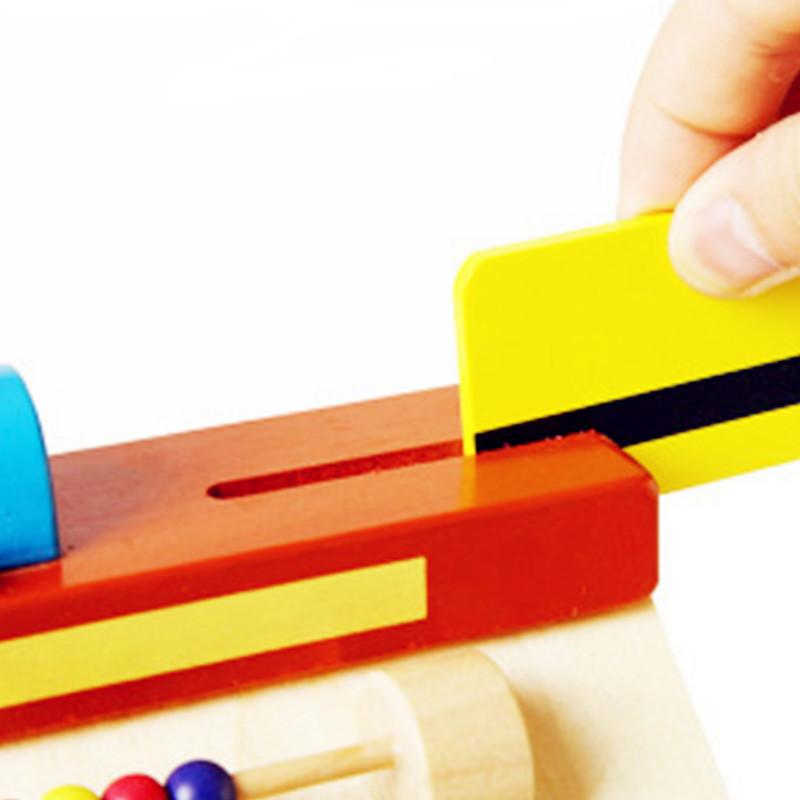 Wooden simulation Cash Register parent-child interaction play house educational toys infant supermarket cashier mathematics teaching aids