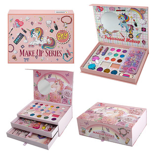 New children's cosmetics toys girl princess lipstick makeup toys beaded unicorn three-in-one makeup suit