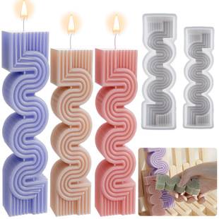 Yu Meiren S-shaped geometric line candle mold wave column DIY handmade soap silicone mold candle aromatherapy ornaments
