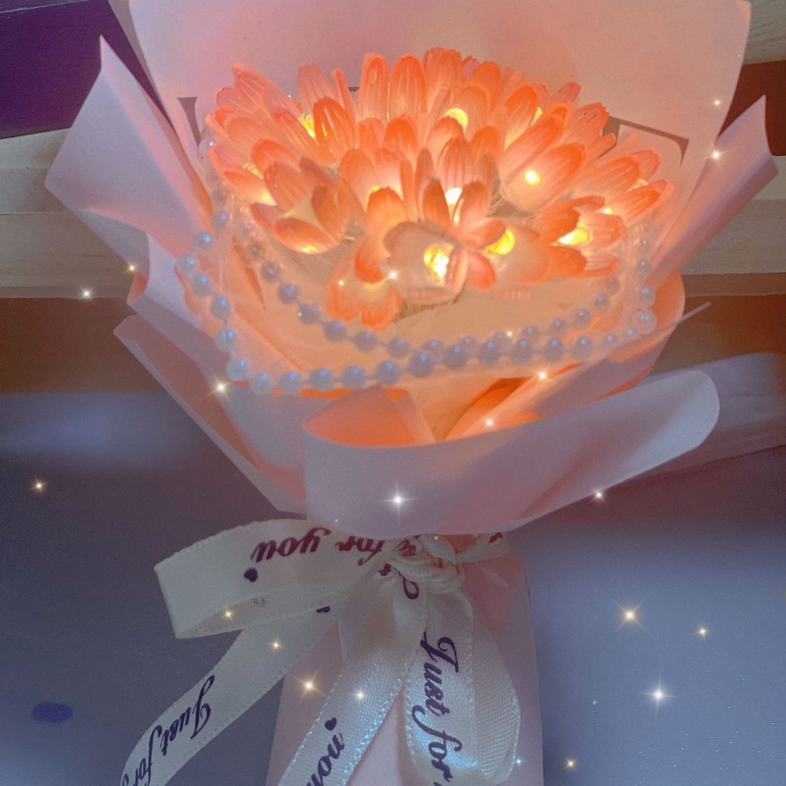 情人節迷你手工diy鬱金香花束小夜燈材料包永生花浪漫高顏值禮物
