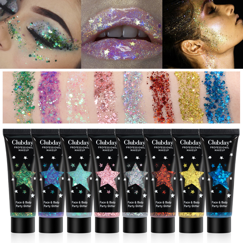 Cross-border beauty explosive gel liquid sequins body eye shadow foreign trade Christmas makeup chameleon hose eye shadow