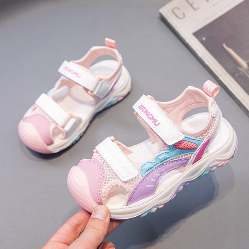 Children's Sandals Boys 2024 New Summer Handsome Non-slip Sports Sandals Soft Bottom Boys Beach Shoes Large Children