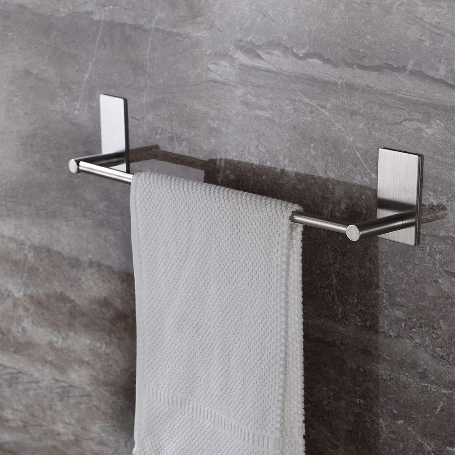 Bathroom paste towel bar bathroom non-drilling towel rack sus304 stainless steel brushed black non-drilling
